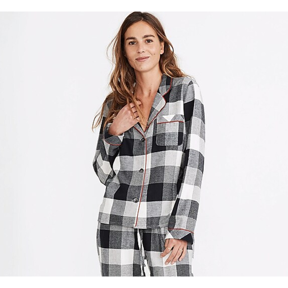 Madewell‎ Flannel Bedtime Pajama Top Womens Small Buffalo Check